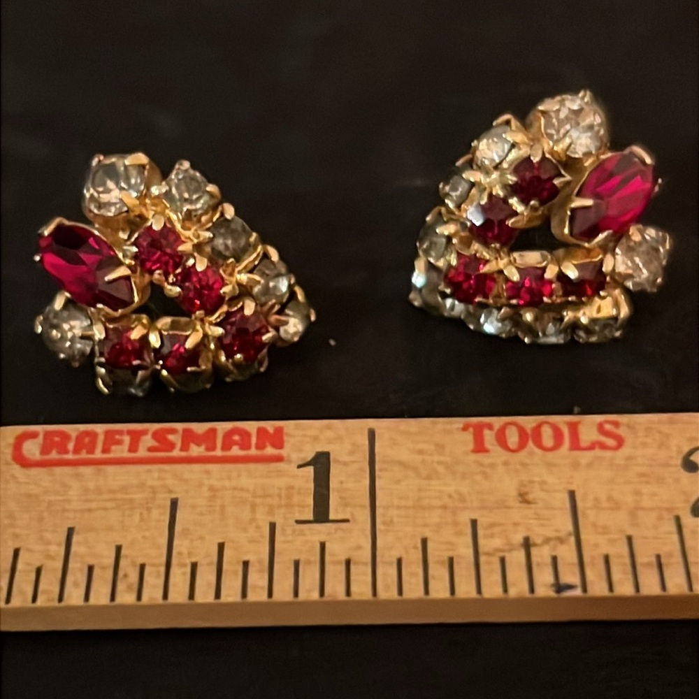 Vintage designer crystal screwback earrings